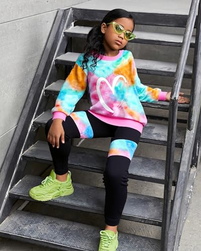 Image of Girls 2 Piece Outfits Kids Clothes Sets Sweatsuit Tracksuit Jogger Print Long Sleeve Sweatshirts Sweatpants 4-13Y