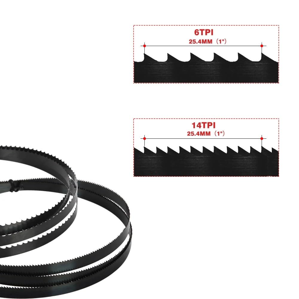 2 hojas de sierra de cinta de 1400 m, 4,5 mm de ancho, 6/14 TPI, accesorios for herramientas de carpintería(1400x4.5-6TPI(2PCS))