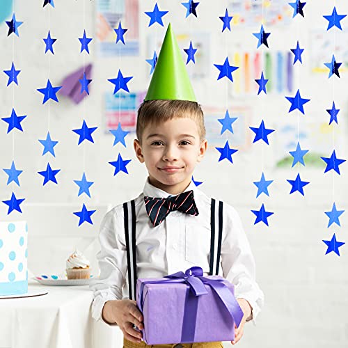 Image of Patelai Glitter Star Garland Banner 2026 Party Decor 130 Feet Star Hanging Streamers Twinkle Backdrop for Classroom Birthday Graduation Wedding Supplies(Royal Blue)