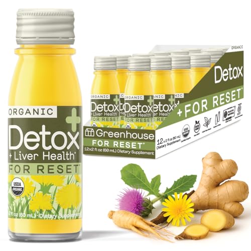 Greenhouse Juice Detox Wellness Shots Organic Immunity Shots Juice Liver Health Wellness +...