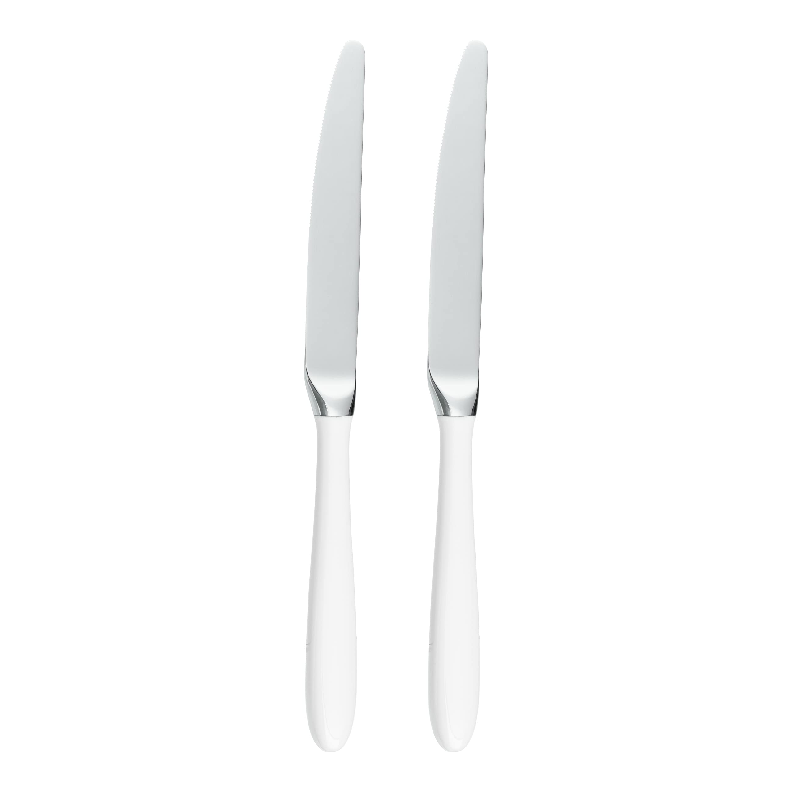 Grunwerg Yin & Yang Dessert Knives 2DK650W, 18/10 Stainless Steel, Set of 2, White