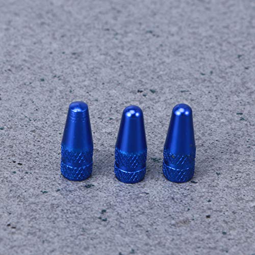 Cubierta de válvula de bicicleta azul 6 piezas miniatura 5