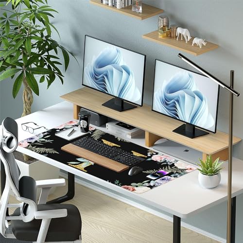 Tapis de souris de jeu antidérapant à bords cousus pour clavier - 7