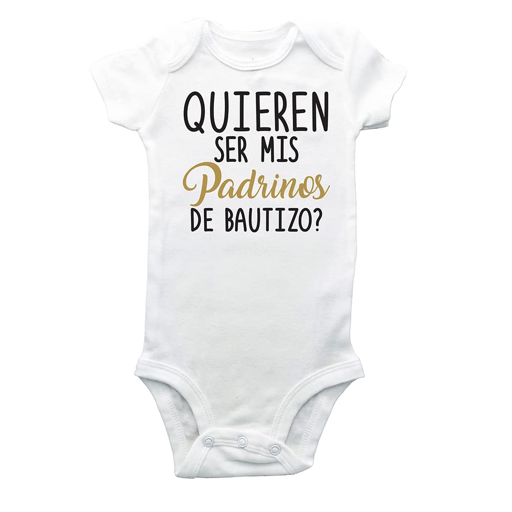 QUIEREN ser mis padrinos de bautizo bodysuit - godparents - godchild - spanish bodysuit - madrina - padrino - padrinos - communion - mi primera comunion - godmother - godfather