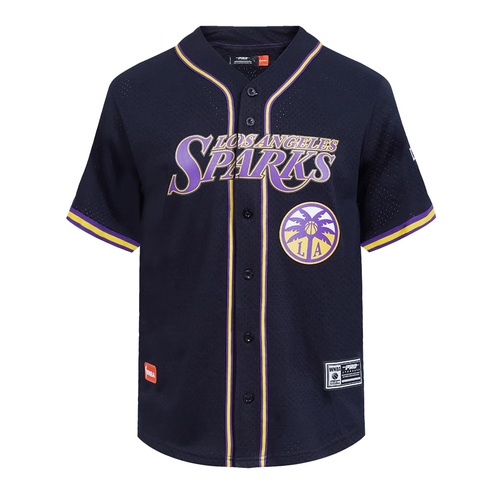 Pro Standard Mens WNBA Los Angeles Sparks Mesh Button Down Mesh Top Black/Purple S