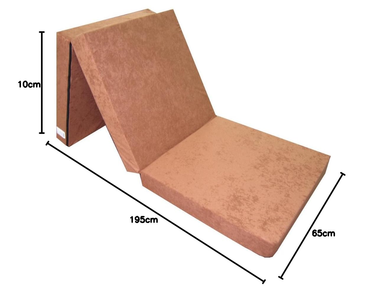 Natalia Spzoo Matelas lit futon Pliable Pliant 195 x 65 x 10 cm (1000-Marron Clair)