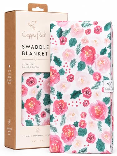 Image of Copper Pearl Swaddle Blankets for Newborns | Soft Stretchy Receiving Blankets for Boys and Girls | Large 46 x 46 Inch Baby Blankets | Lightweight and Breathable Swaddles | Holly