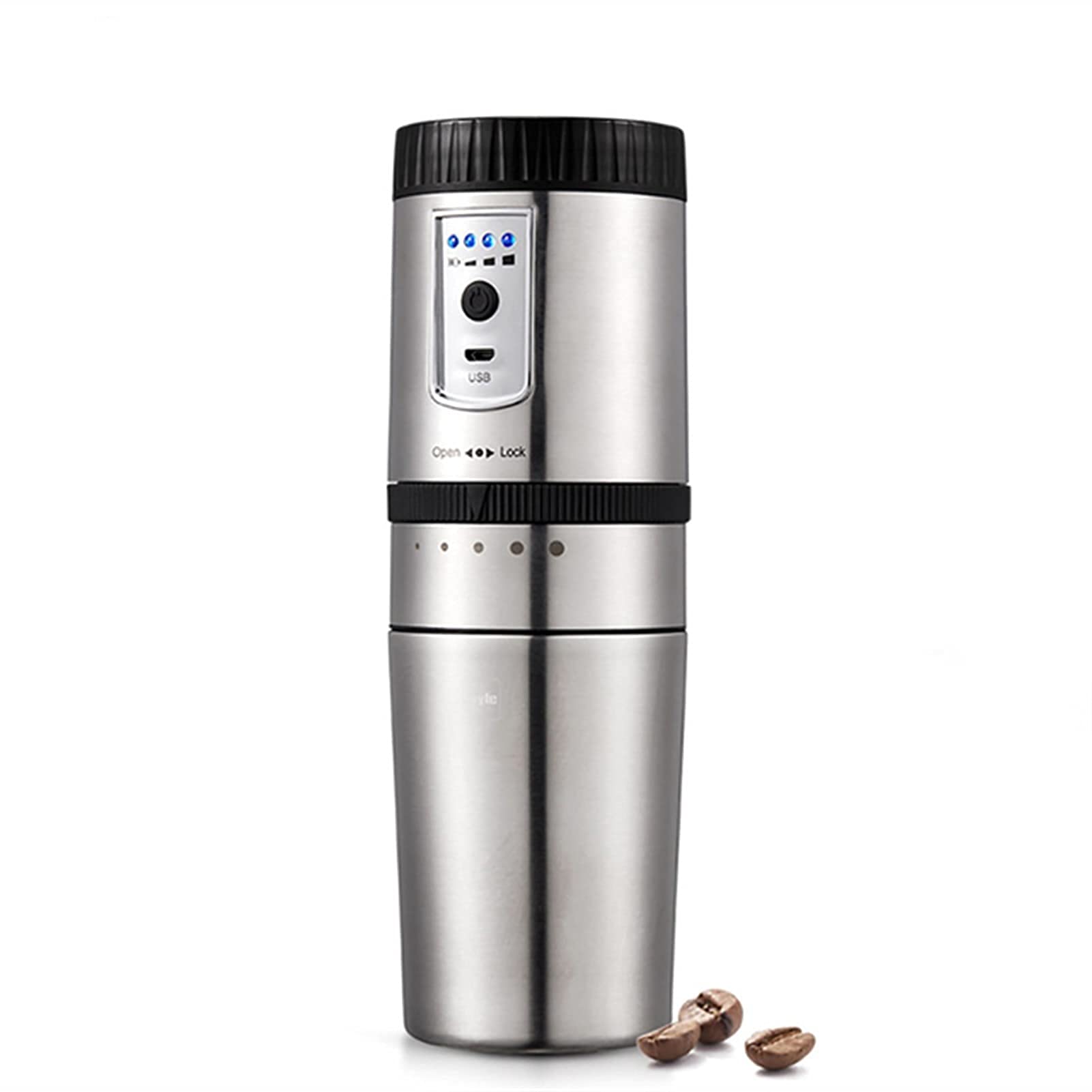 Macchine da caffè Macchina per caffè portatile Macchina per caffè espresso multifunzione Macinacaffè elettrico Ricarica USB Acciaio inossidabile per macchine per caffè espresso automatiche per auto