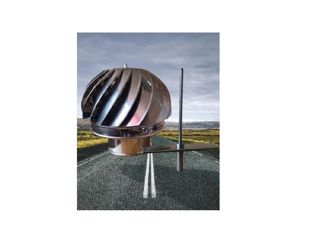 Kaminaufsatz Schornsteinaufsatz Edelstahl drehbarer Kugelaufsatz Lüftungsaufsatz Kaminhaube Schornsteinabdeckung Kaminlüfter (120 mm)