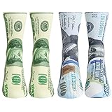 SOCKFUN Dollars Socks, Money Print Socks,100 dollar Gifts, Money Gift, Cash Gifts for Men Women