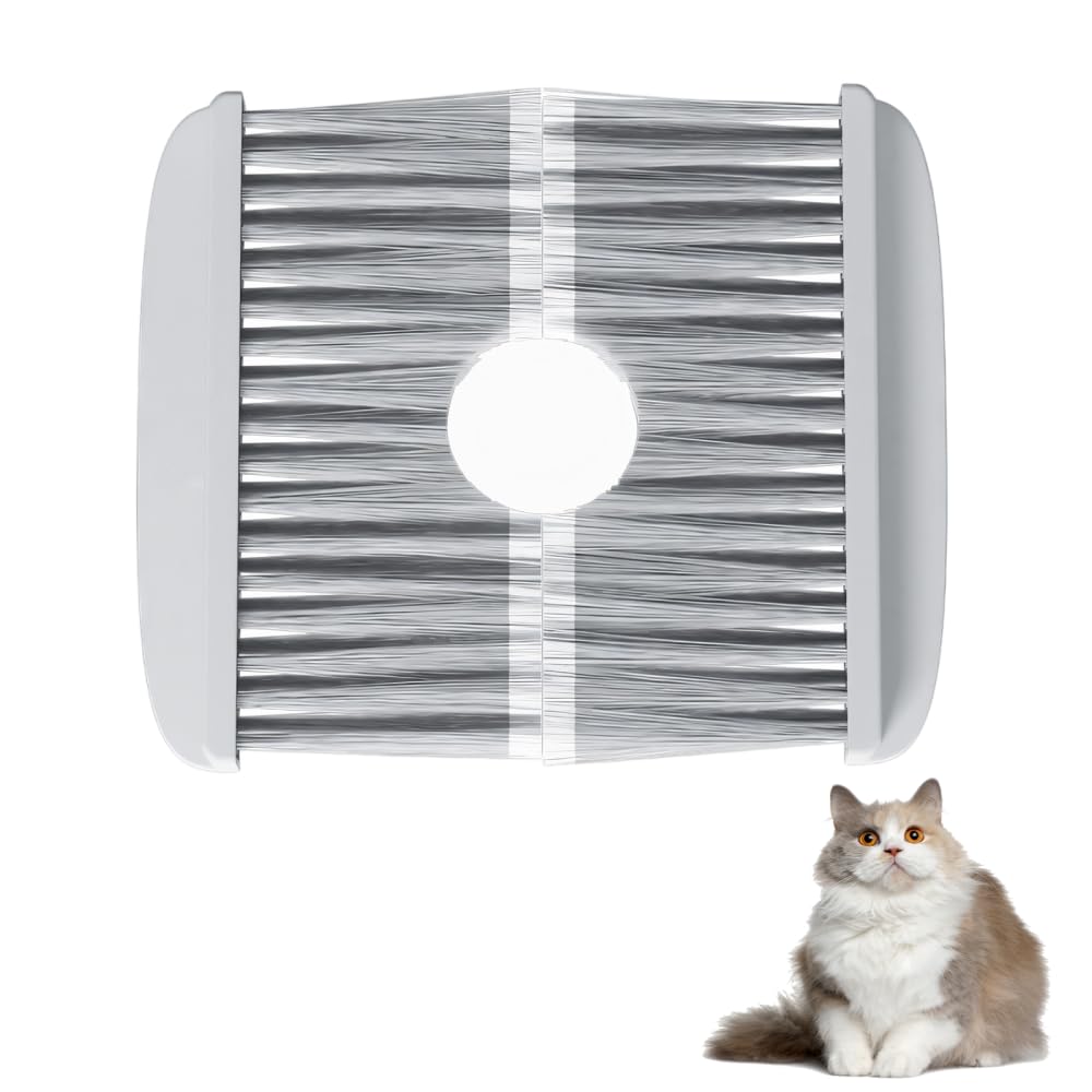 Floating Hair Removal Cat Litter Box, 2PCS Self Cleaning De-Shedding Tool, Flexible Bristles Reduce Clip On Hair Remover for Litter Box Entrance