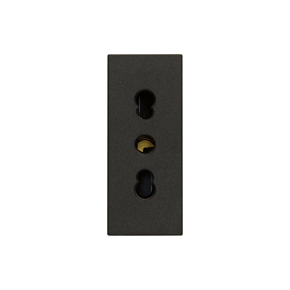 Vimar 30203.​G LINEA Bpresa 2P+​T 16 A 250 V~ standard italiano tipo P17/​11, sistema SICURY, 2.23x5.28x3.38 cm, nero