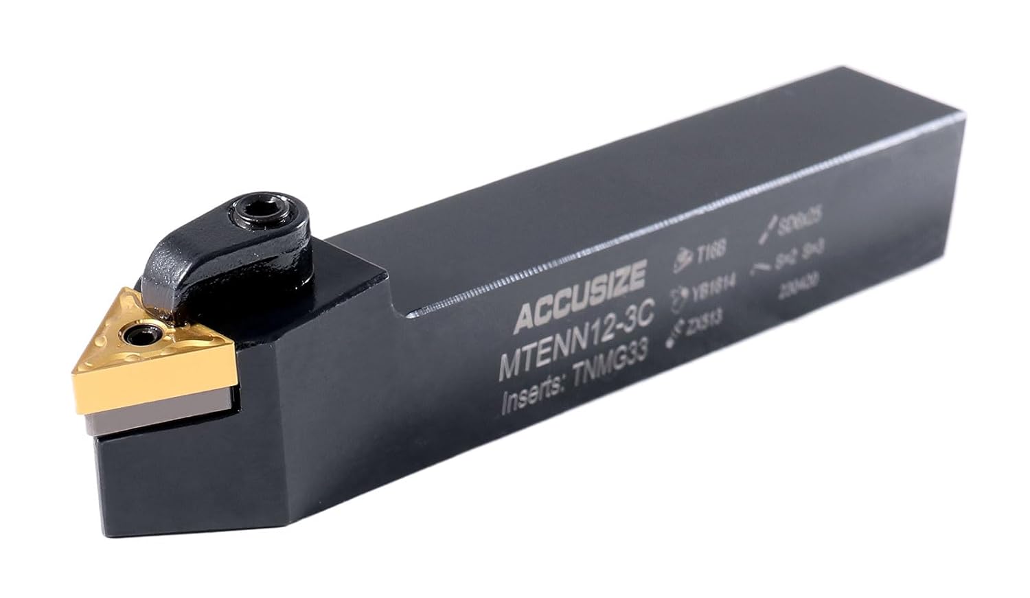 Accusize Industrial Tools MTENN-12-3C Indexable Facing Toolholder, 3/4'' Shank, 5'' OAL, TNMG33 Insert, 2313-5016