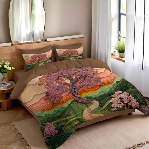 Housse de couette plantes abstraites pour créer un cocon vert pastel junior