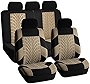 Automotive Seat Covers Beige Universal Fit Full Set Travel Master fits most Cars, SUVs, and Trucks (Airbag and Split Bench Compatible) FH Group FB071BEIGE115