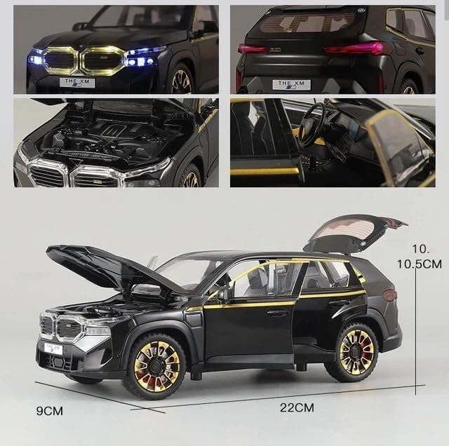 Image of 1:24 Black B-M-W The XM Diecast Metal Pull Back Car with 6 Openable Doors with Sound and Light Toy Decoration car Best Gift Toys for Kids 【Black Color】