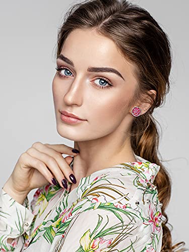 32 Pairs Clip on Earrings for Women Bohemian Round Faux Druzy Stud Earrings Stainless Steel Ear Clip Jewelry for Valentine(Clip-on Style)4