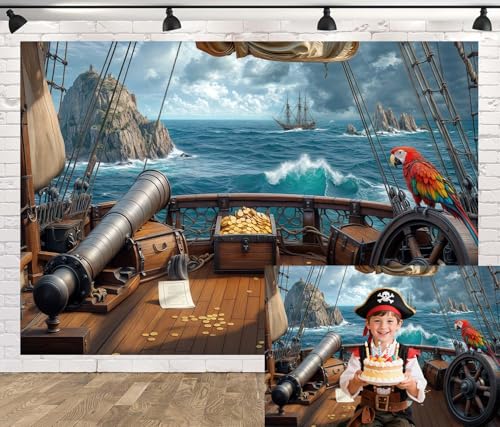 Fondo Fotográfico Barco Pirata 7X5FT