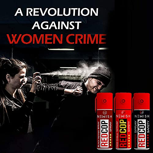 Newish Self Defence Pepper Spray Combo - 55 ML Each (Black Pepper, Red Chilli & Regular) | Pocket-Sized Personal Safety Spray for Women & Men | 15 ft Long Range, Quick-Action, Non-Lethal