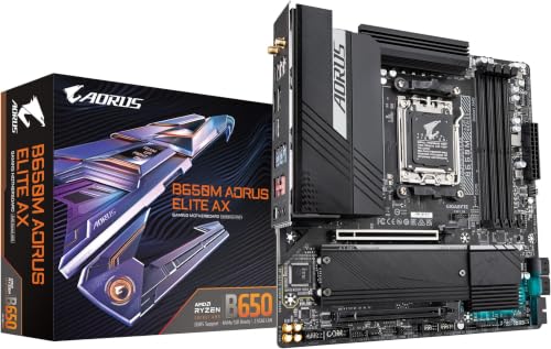 Image of GIGABYTE B650M AORUS Elite AX AMD AM5 mATX Motherboard,Support Ryzen 9000 /8000 /7000 Series,DDR5, 12+2+2 Power Phase,PCIe 5.0 M.2, USB-C 3.2 Gen 2,WIFI6E,2.5GbE,EZ-Latch,Q-Flash,RGB Fusion (Pack of 8)