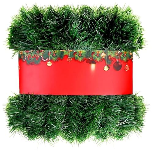 UCLEVER Guirnalda de Navidad Verde 10m - Guirnalda de decoración Artificial Ø 9 cm - Guirnalda de Abeto como Corona de Navidad