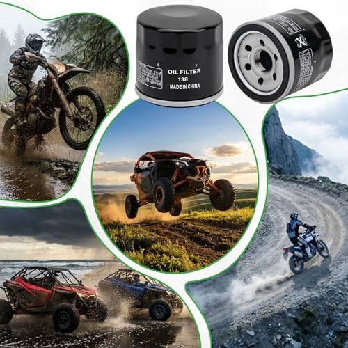 Image of Oil Filter Compatible with Arctic Cat 400 350 500 450 550 650 700 1000 H1 TRV TBX Alterra Prowler Wildcat Aprilia RSV4 Tuono V4 660 Kymco MXU UXV 450I Replace 0436-146(2 PCS)