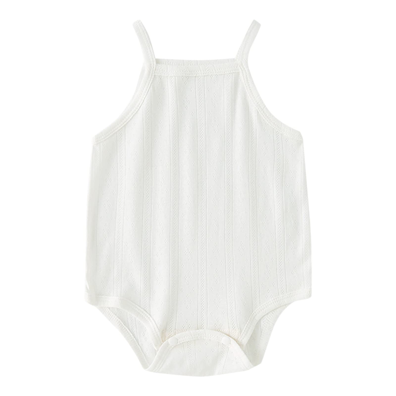 Infant Solid Onesie Sleeveless Bodysuit Newborn Romper Baby Girl One Piece Jumpsuit Camisole Tops for Summer