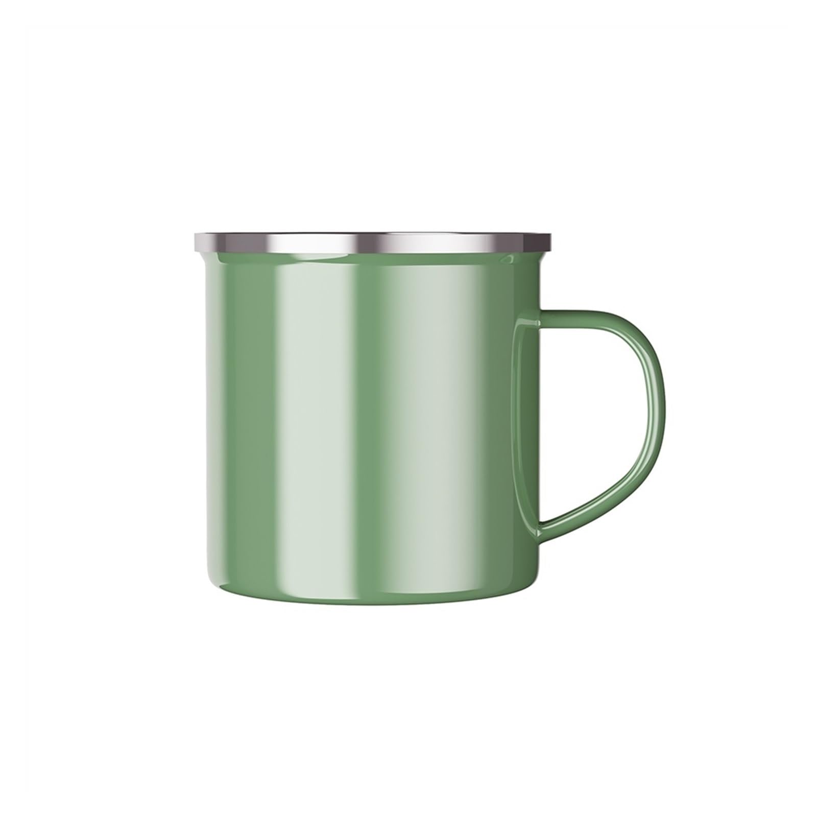 Taza de café de porcelana verde creativa para té de viaje y bebidas de fiesta