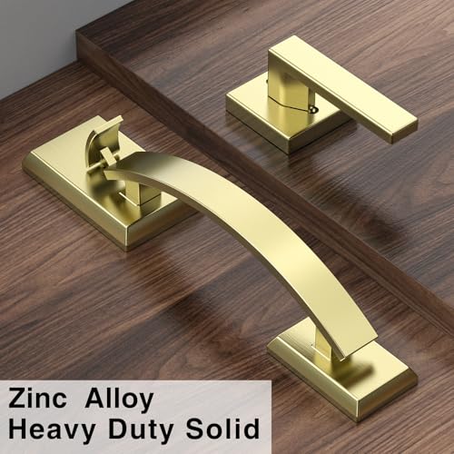 Image of Front Door Handle Gold Adjustable, Heavy 12.7in Exterior Entry Knob, Reversible