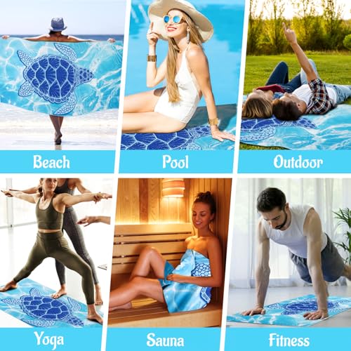 KUOGAS Strandtuch XXL 200×100 cm,Groß Schnelltrocknendes Mikrofaser Handtuch, Sandfrei Badetuch,Stranddecke Damen strandhandtuch