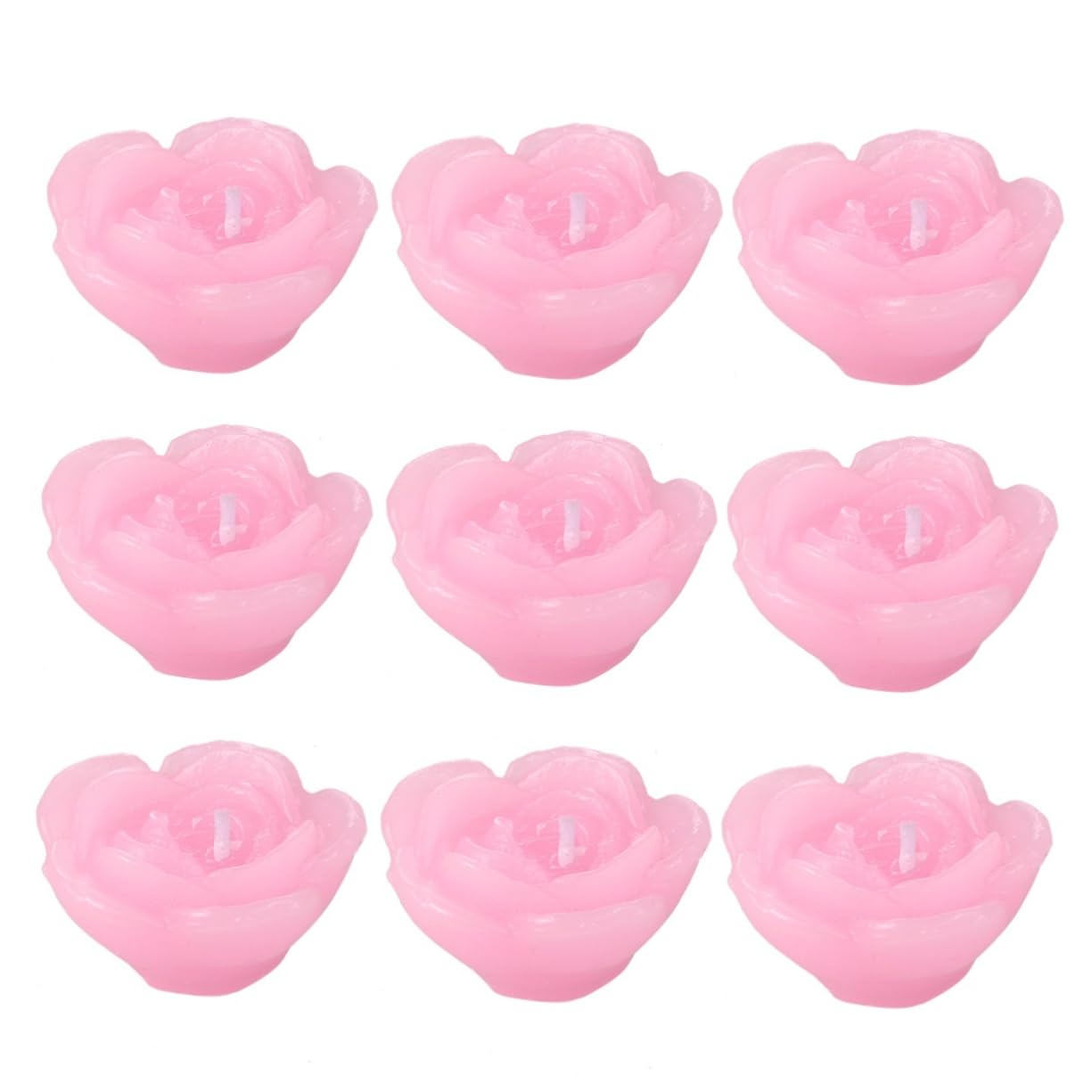 Rosa Candele Galleggianti Paraffina a Forma di Rosa 12 Pezzi