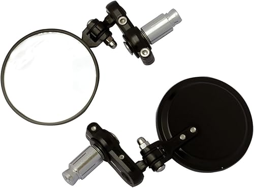Espejos convexos redondos plegables de 7/8 pulgadas, color negro, retrovisor, retrovisor, compatibles con Yamaha YZF R6 2001