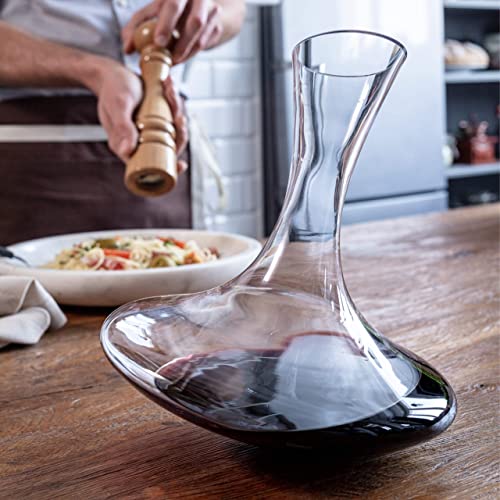 Image of Krosno Wine Decanter, 60.9 oz, Avant-Garde Collection | Carafe for Wine or Alcohol, Lead-Free Crystal Glass, Wine Dispenser, Glass Wine Bottle