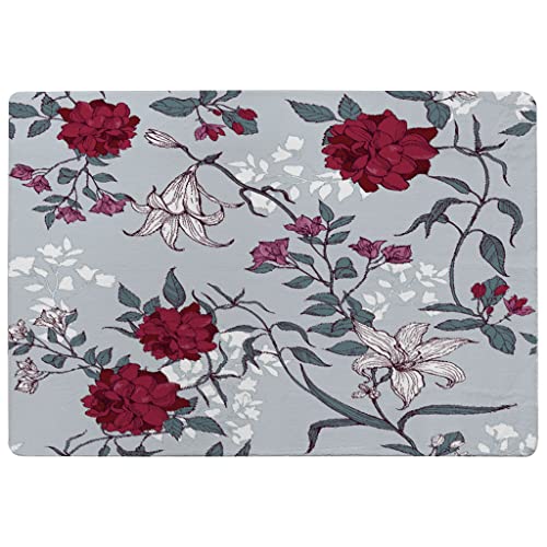 Tapis d'hiver Motif floral Rouge/blanc Taille S 60 x 110 cm Cover