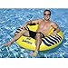 SOLSTICE Inflatable Tube Float – Heavy-Duty Material with Grab Handles for Pool, Lake & River – Compact Size for Easy Packing – 1-Person, Yellow & Blue, Large 48