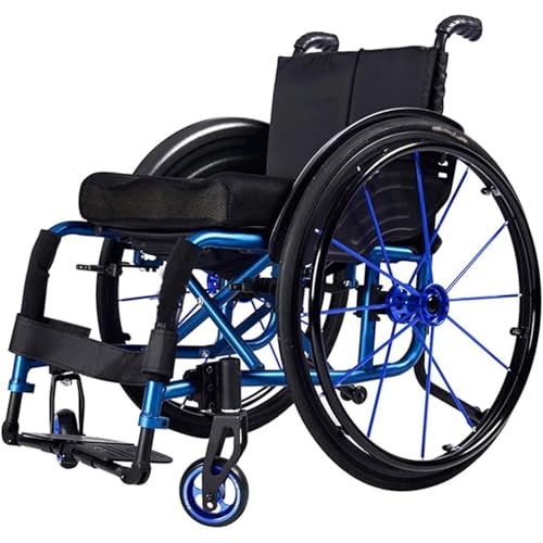 Silla de ruedas autopropulsada plegable, estructura de aluminio ligero, soporta 100 kg, ajustable para mayor comodidad, ideal para adultos