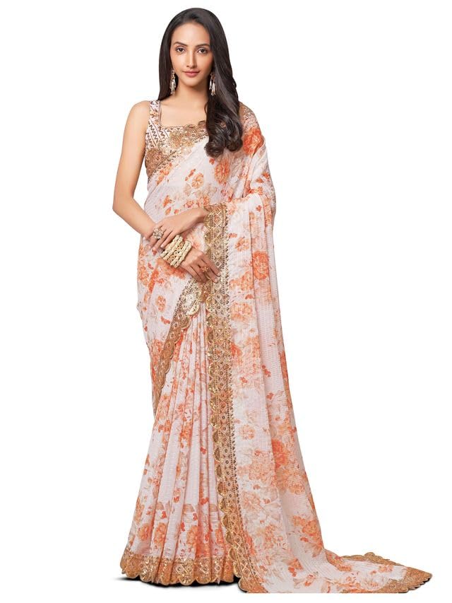 Bollywood Saree Party Wear Pakistani Designer Sari Wedding, Saree for Sanna Stone Work Saree Sari