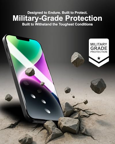 Image of Affix 2 Pack for iPhone 14 Plus and iPhone 13 Pro Max Full Coverage Tempered Glass, Screen Protector Guard with Easy Fix Installation Tool, 9H Hardness Shatterproof, HD Clear Scratch Resistant