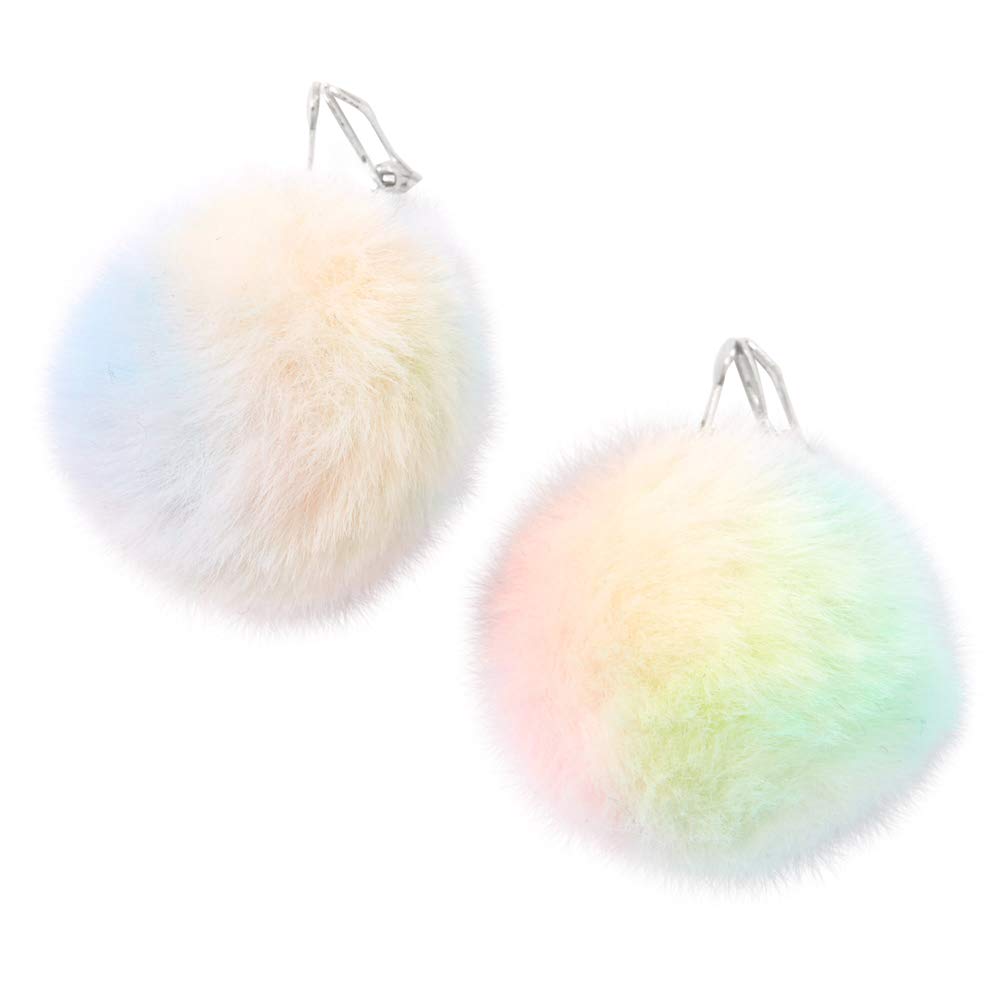 Claires Pastel Pom Pom Clip On Drop Earrings For Girls