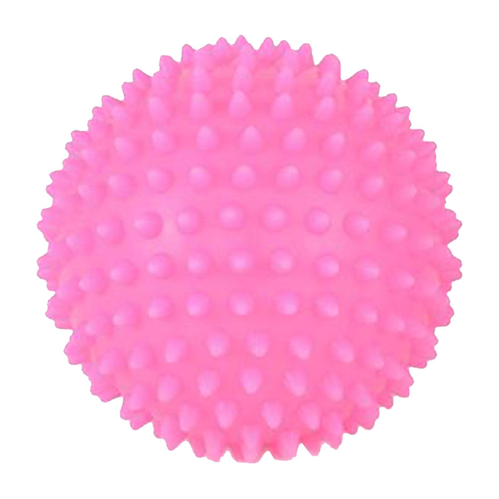 Jojomis Pelota masajeadora de pies con pinchos para tejido profundo, punta, pies, espalda, manos, músculos, miofascial, 7,5 cm de diámetro, color rosa