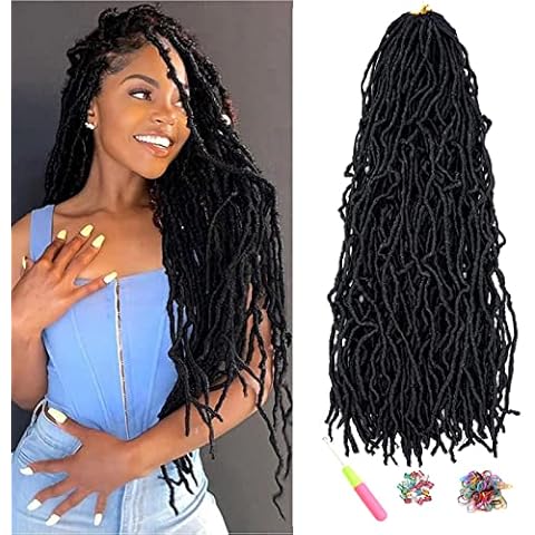ShowJarlly 7 paquetes de pelo de ganchillo Faux Locs de 18 pulgadas Cover