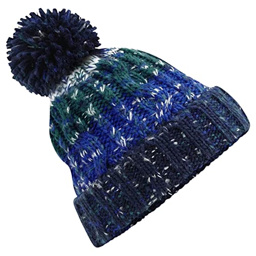 Beechfield Adults Corkscrew Knitted Pom Beanie Hat...