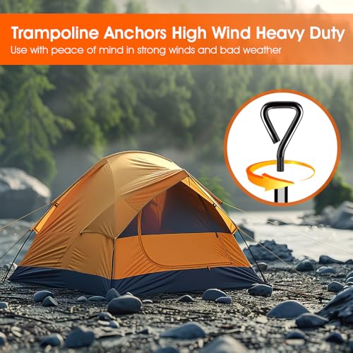 Bodenanker Erdanker Set - 4 Stück Heavy Duty Zum Eindrehen für Zelte, Trampolin, Schaukelgestell, Garten, Vordach - Zeltanker, Zeltschrauben für Camping, Widerstandsfähig Gegen Starken Wind