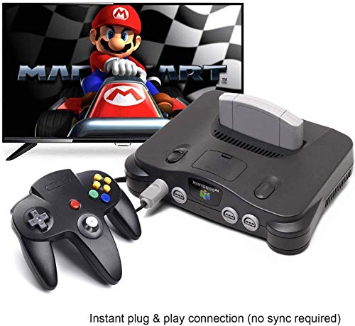 Image of KIWITATA 2xClassic N64 Controller, Retro N64 Remote Wired Game Joystick Replacement Controller for N64 Console N 64 System Black+Gray
