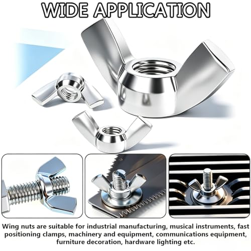 Image of 30PCS 5 /16 inch-18 Wing Nuts, 304 Stainless Steel Parts Butterfly Wing Nut, Wingnuts Fasteners