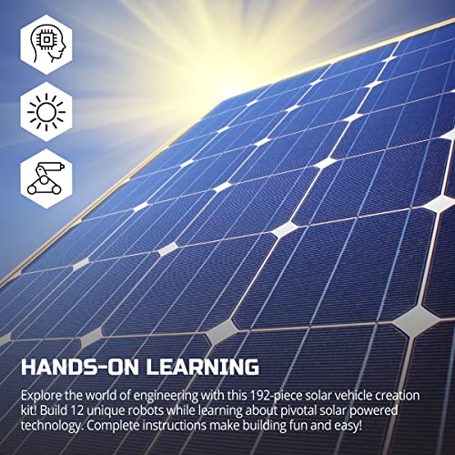 Discovery™ STEM 12-in-1 Solar Robot Creation 197-Piece Kit with Working Solar Powered Motorized Engine and Gears, Construction Engineering Set for Ages 8 and Up - Image 6