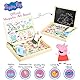 Peppa Pig Magnetische Holzpuzzle, Doppelseitiger Kreide und Magnettafel Kinder, Puzzle und Maltafel 100 Stücke, Pädagogisches Lernspielzeug Staffelei Spielzeug, Geschenke für Kinder