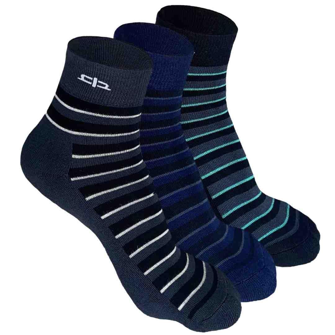 HEELIUMBamboo Socks for Men | Quarter Length | Odour-Free & Breathable | Padded Base & Anti-bacterial | 3X Softer than Cotton Socks