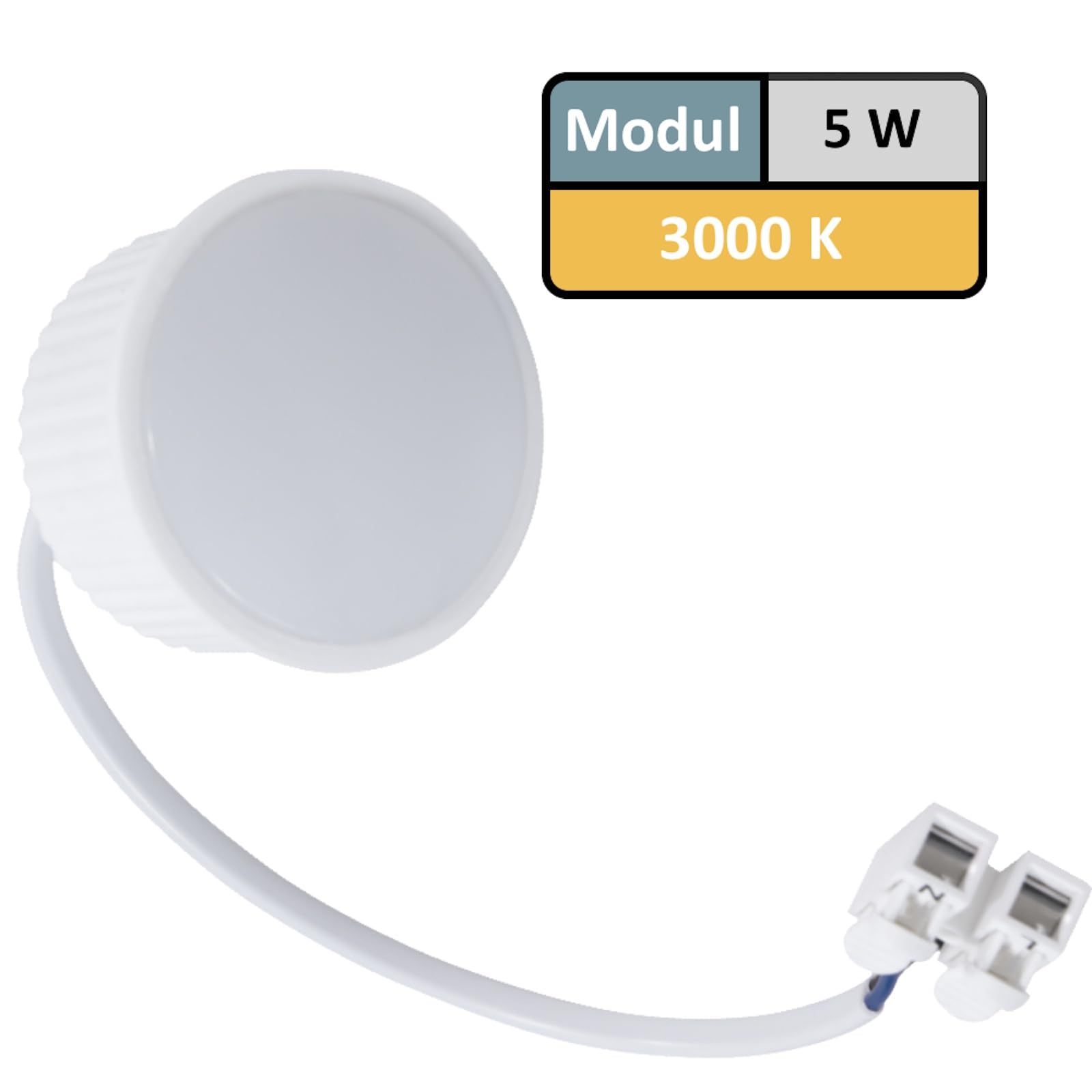 11er Set Flache Milchglas SMD LED Modul Einbauleuchten | Farbe Edelstahl gebürstet | 5W | 230V | Starr | Klemmring | LED Spots für die Decke bei wenig Einbautiefe | Wohnzimmer | Küche | Schlafzimmer
