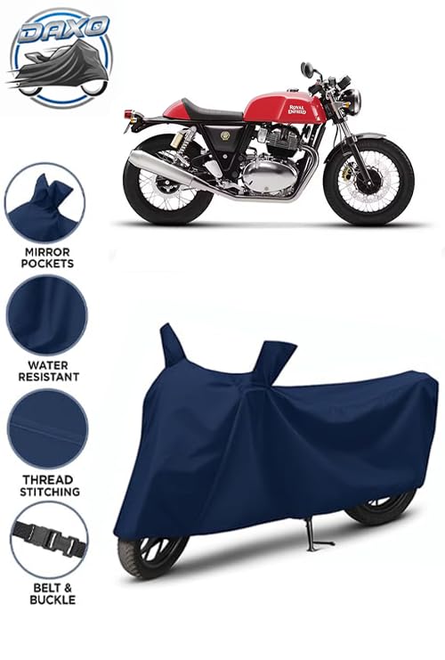 Image of Waterproof Bike Cover for Royal Enfield Continental GT 650 | All Weather Protection from Rain, Dust, UV Rays & Scratches with Mirror Pockets & Buckle Belt | Continental GT 650 Bike Cover
